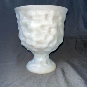 Vintage EO BRODY milk glass planter urn textured finish and pedestal base